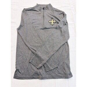 NFL Saints Long Sleeve Gray 1/4 Zip Shirt Size S